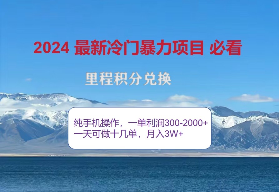 2024惊爆冷门暴利，里程积分最新玩法，高爆发期，一单300+—2000+-小艾项目网