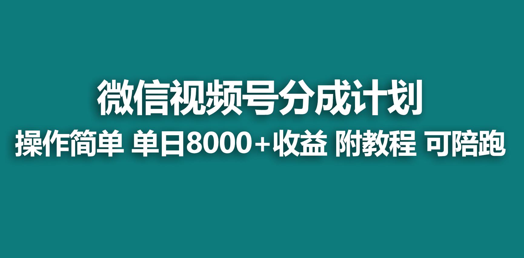【蓝海项目】视频号分成计划，快速开通收益，单天爆单8000+，送玩法教程-小艾项目网