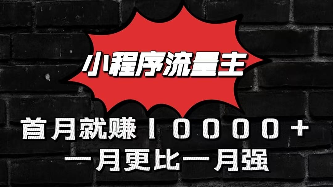 小程序流量主首月就赚10000+，一月更比一月强！小本创业首选-小艾项目网