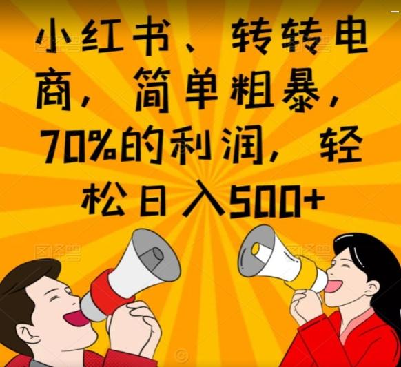 小红书、转转电商，简单粗暴，70%的利润，轻松日入500+-小艾项目网