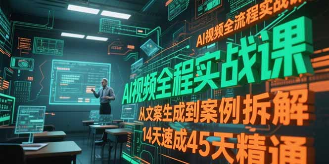 AI视频全流程实战课，从文案生成到案例拆解，14天速成45天精通-小艾项目网