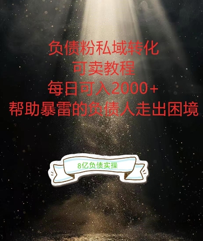 负债粉掘金计划，帮助负债者解决问题，债务规划，债务重组，最好的变现方式【揭秘】-小艾项目网
