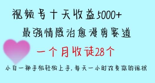 十天收益5000+，多平台捞金，视频号情感治愈漫剪，一个月收徒28个，小白一部手机轻松上手【揭秘】-小艾项目网