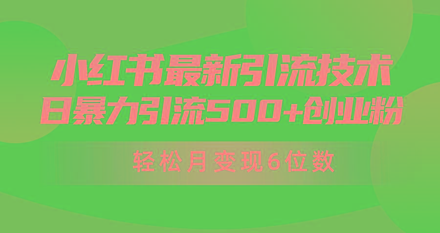 (9871期)日引500+月变现六位数24年最新小红书暴力引流兼职粉教程-小艾项目网