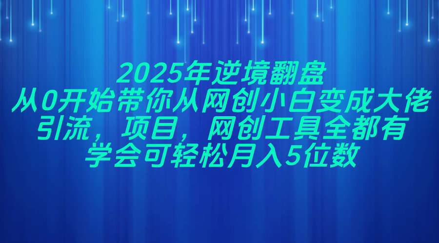 2025年逆境翻盘，从0开始带你从网创小白变成大佬，引流，项目，网创工...-小艾项目网
