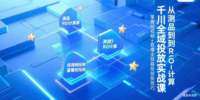 千川全域投放实战课，从测品到ROI计算，掌握短视频+直播全链路投放技巧-小艾项目网