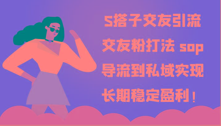 S搭子交友引流，交友粉打法 sop，导流到私域实现长期稳定盈利！-小艾项目网