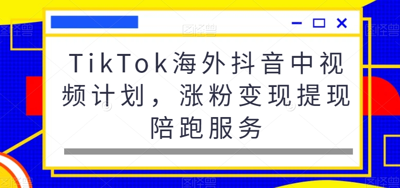 TikTok海外抖音中视频计划，涨粉变现提现陪跑服务-小艾项目网
