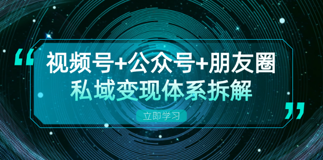 视频号+公众号+朋友圈私域变现体系拆解，全体平台流量枯竭下的应对策略-小艾项目网