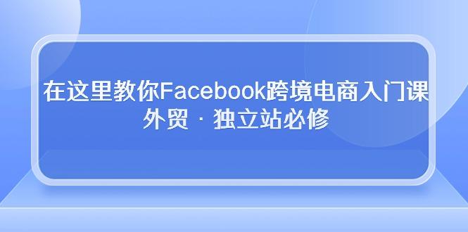 在这里教你Facebook跨境电商入门课，外贸·独立站必修-小艾项目网
