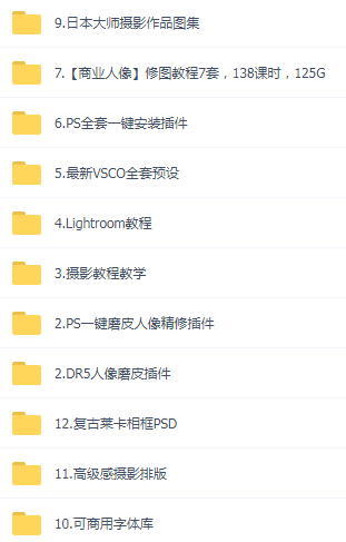 某宝买的杂乱PS LR教程预设摄影-小艾项目网