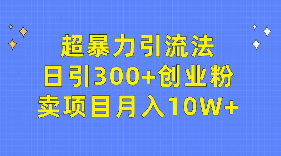 (9954期)超暴力引流法，日引300+创业粉，卖项目月入10W+-小艾项目网
