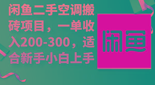(9539期)闲鱼二手空调搬砖项目，一单收入200-300，适合新手小白上手-小艾项目网