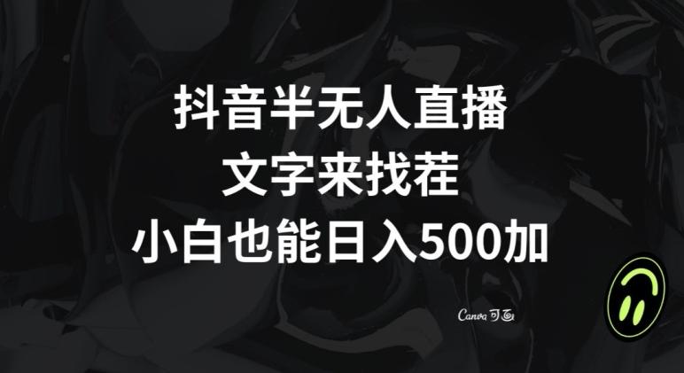 抖音半无人直播，文字来找茬小游戏，每天收益500+【揭秘】-小艾项目网