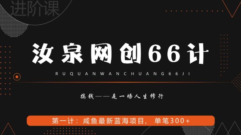 汝泉网创66计之第1计：闲鱼长期稳定项目，单笔变现300+-小艾项目网