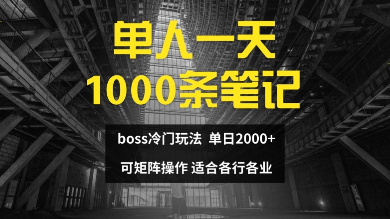 单人一天1000条笔记，日入2000+，BOSS直聘的正确玩法【揭秘】-小艾项目网