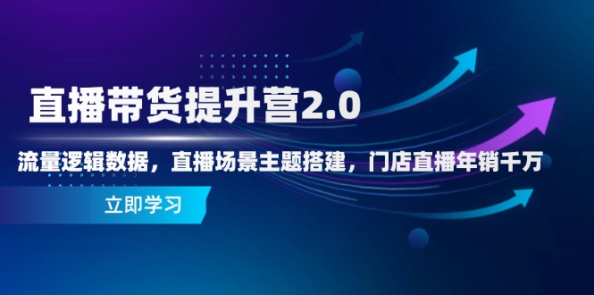 直播带货提升营2.0：流量逻辑数据，直播场景主题搭建，门店直播年销千万-小艾项目网