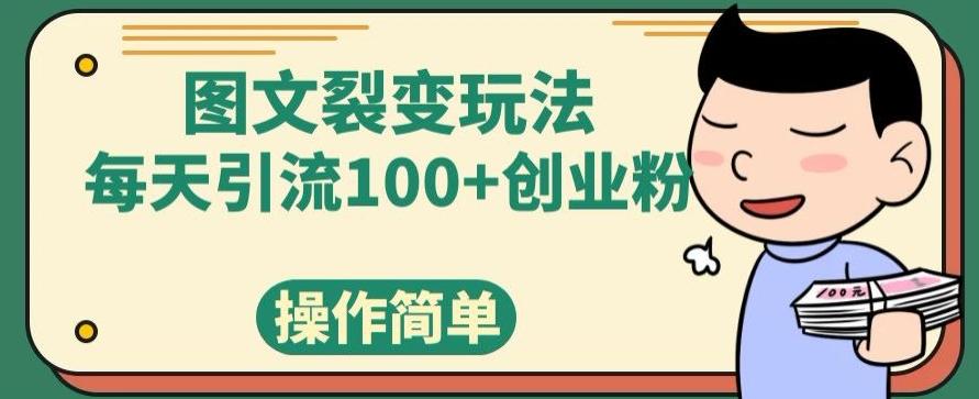 图文裂变玩法，每天引流100+创业粉，操作简单-小艾项目网