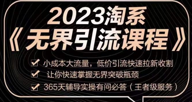 2023淘系无界引流实操课程，​小成本大流量，低价引流快速拉新收割，让你快速掌握无界突破瓶颈-小艾项目网