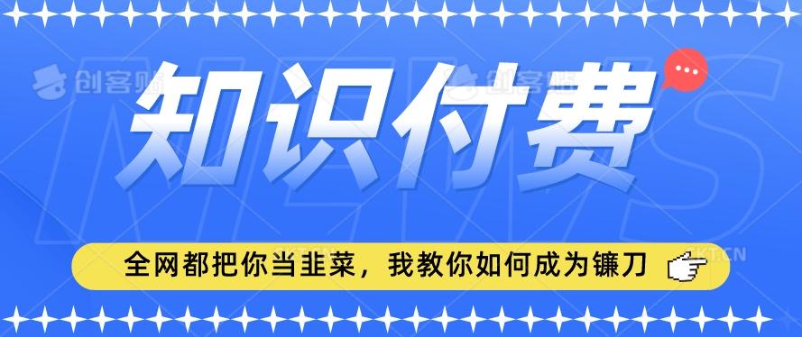 2024最新知识付费项目，小白也能轻松入局，全网都在教你做项目，我教你做镰刀【揭秘】-小艾项目网