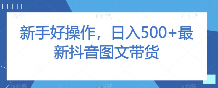 新手好操作，日入500+最新抖音图文带货【揭秘】-小艾项目网