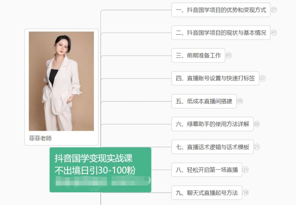抖音国学变现项目：不出境日引30-100粉实战课程-小艾项目网