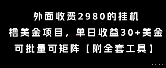 外面收费2980的挂G撸美金项目，单日收益30+美金，可批量可矩阵【揭秘】-小艾项目网