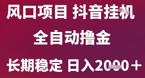 风口项目，六月最新玩法抖音无人挂G，全自动撸金，长期稳定 日入2k+【揭秘】-小艾项目网