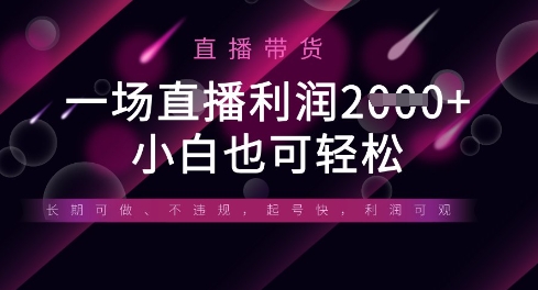 半无人直播带货，一场利润数张，适合所有平台玩法，小白也可轻松-小艾项目网