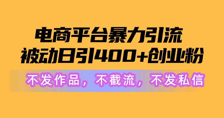 图片[1]-电商平台暴力引流,被动日引400+创业粉不发作品，不截流，不发私信-小艾项目网