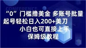 0门槛撸美金，多账号批量起号轻松日入200+美刀，小白也可直接上手，保姆级教程【揭秘】-小艾项目网