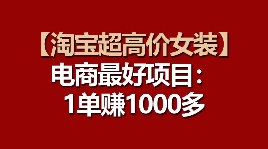 【淘宝超高价女装】电商最好项目：一单赚1000多-小艾项目网