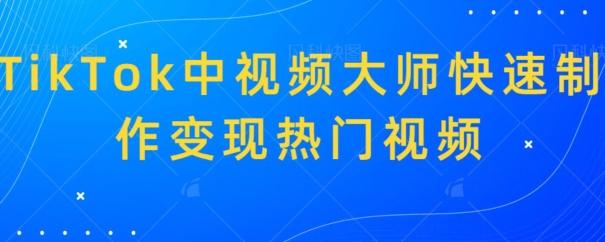 TikTok中视频大师快速制作变现热门视频-小艾项目网