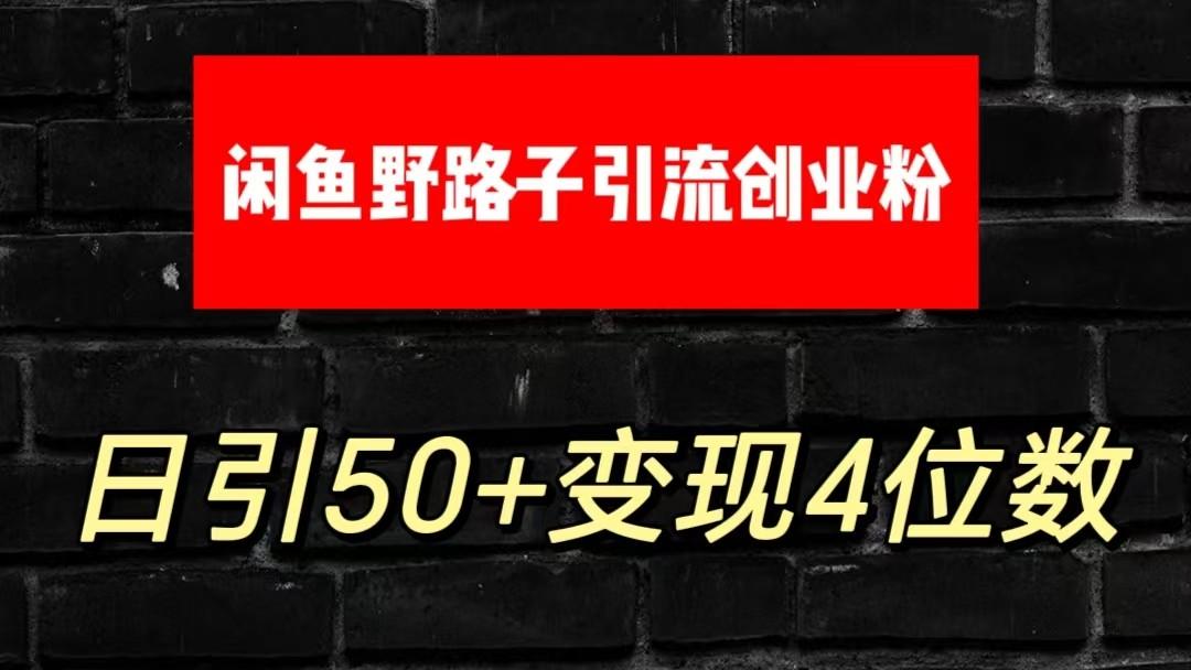 大眼闲鱼野路子引流创业粉，日引50+单日变现四位数-小艾项目网