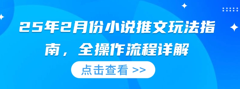 25年2月份小说推文玩法指南，全操作流程详解-小艾项目网