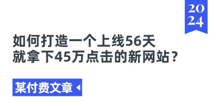 某付费文章《如何打造一个上线56天就拿下45万点击的新网站?》-小艾项目网