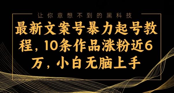 最新文案号暴力起号教程，10条作品涨粉近6万，小白无脑上手-小艾项目网