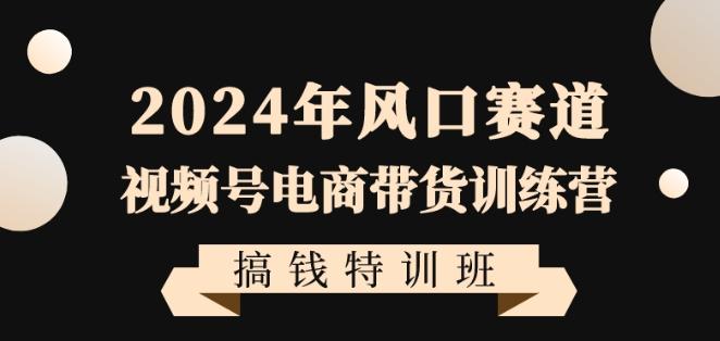 2024年风口赛道视频号电商带货训练营搞钱特训班，带领大家快速入局自媒体电商带货-小艾项目网