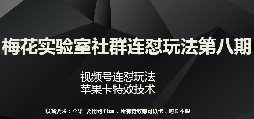 梅花实验室社群连怼玩法第八期，视频号连怼玩法 苹果卡特效技术【揭秘】-小艾项目网