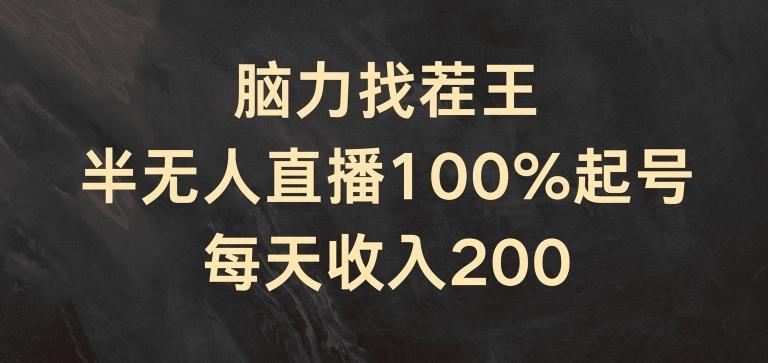 脑力找茬王，半无人直播100%起号，每天收入200+【揭秘】-小艾项目网