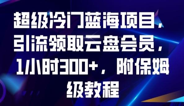 超级冷门蓝海项目，引流领取云盘会员，1小时300+，附保姆级教程-小艾项目网