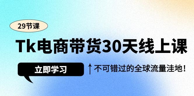 (9463期)Tk电商带货30天线上课，不可错过的全球流量洼地(29节课)-小艾项目网