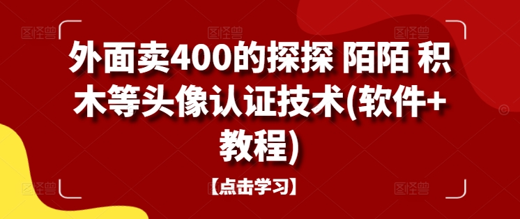 外面卖400的探探 陌陌 积木等头像认证技术(软件+教程)-小艾项目网