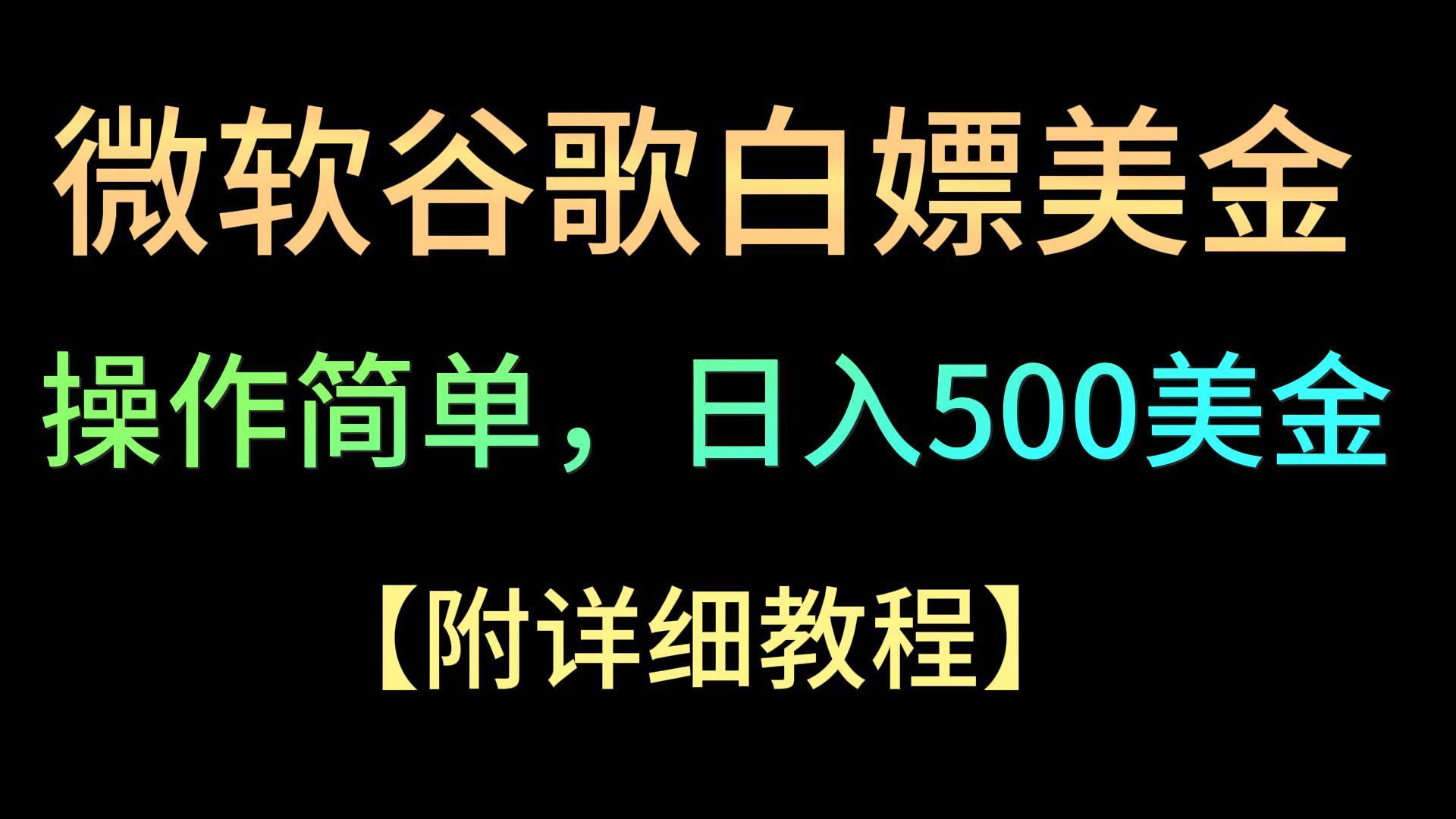 微软谷歌项目3.0，轻松日赚500+美金，操作简单，小白也可轻松入手！-小艾项目网