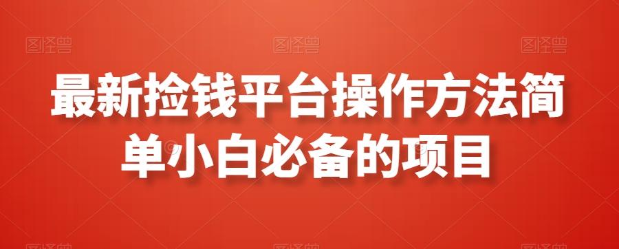 最新捡钱平台操作方法简单小白必备的项目-小艾项目网