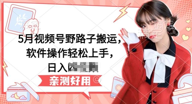 5月视频号野路子搬运，软件操作轻松上手，日入三位数【揭秘】-小艾项目网