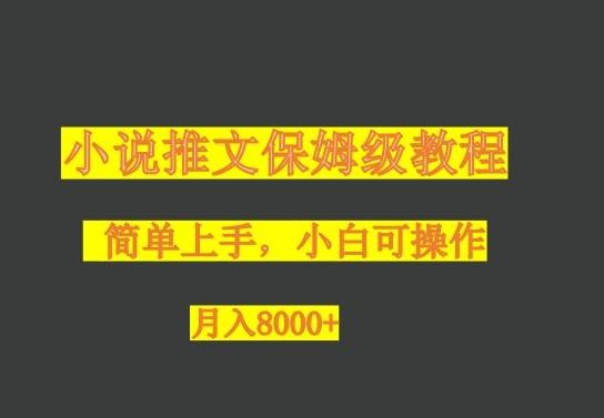 小说推文保姆级教程，小白可操作，月入8000+-小艾项目网