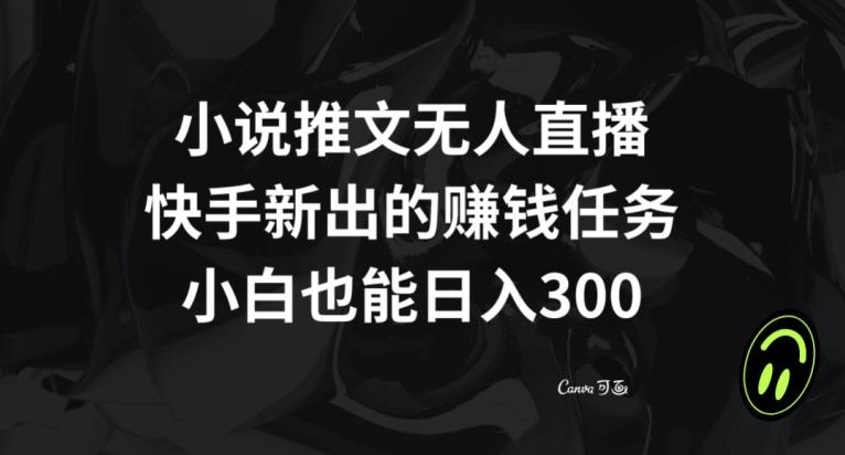 小说推文无人直播，快手新出的赚钱任务，小白也能日入300+【揭秘】-小艾项目网
