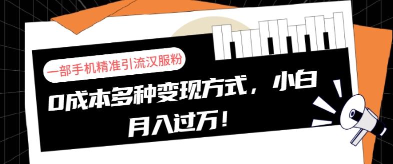 一部手机精准引流汉服粉，0成本多种变现方式，小白月入过万！-小艾项目网