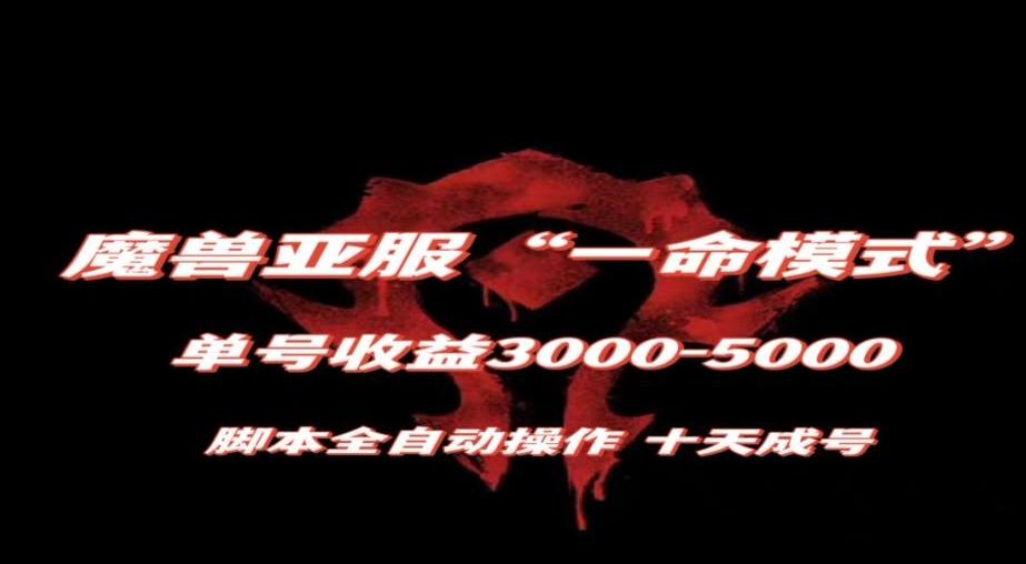 魔兽亚服一命模式，10天成号-单号3千-5千，脚本全自动操作，保姆级教学【揭秘】-小艾项目网